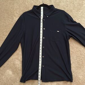 Vuori Ace Button Down Shirt Mens Large Long Sleeve V185 Stretch Black